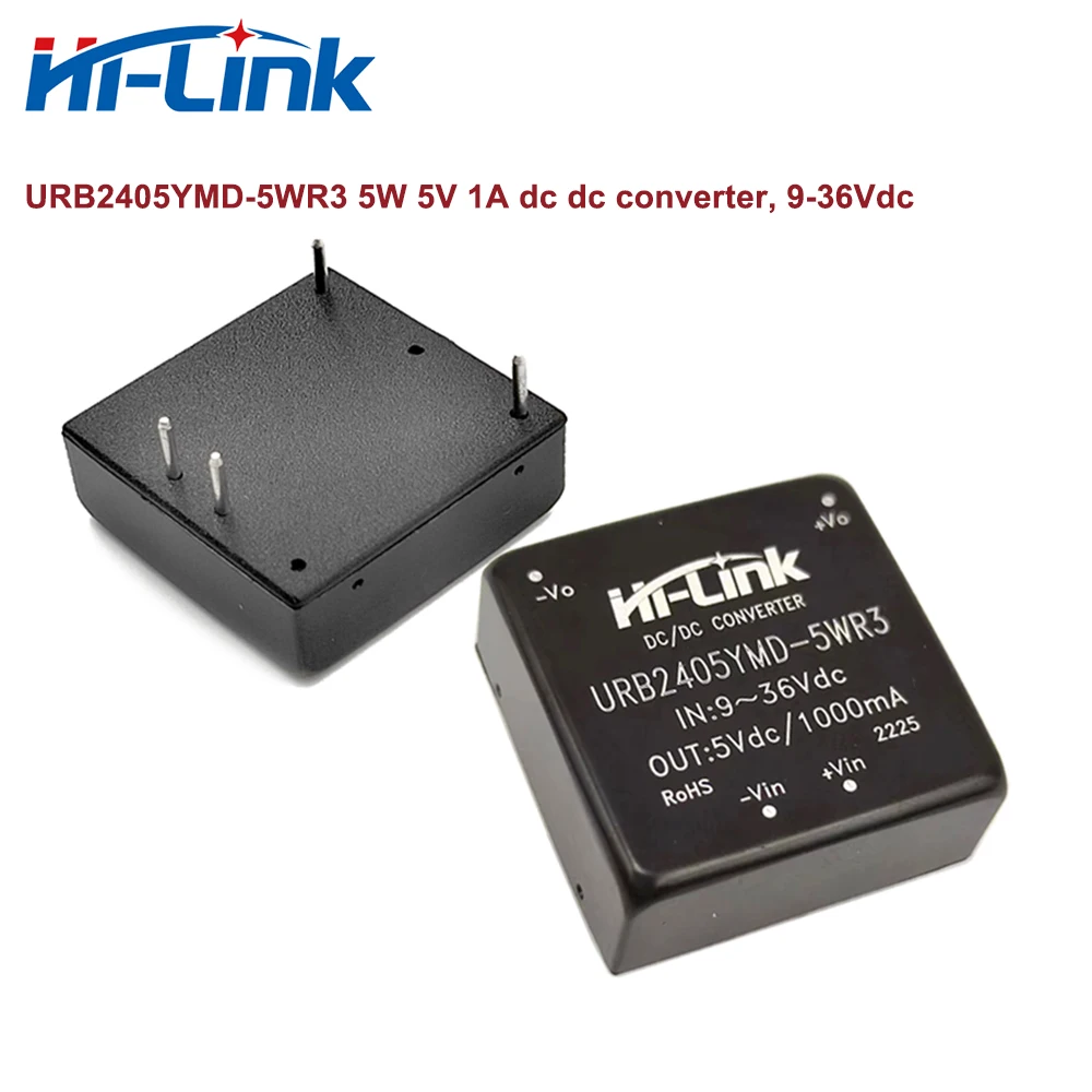 Hi-Link 9-36Vdc to 5W 3.3V/5V/12V/15V/24V URB2405YMD-5WR3 URB2412YMD-5WR3 DC Converter Module