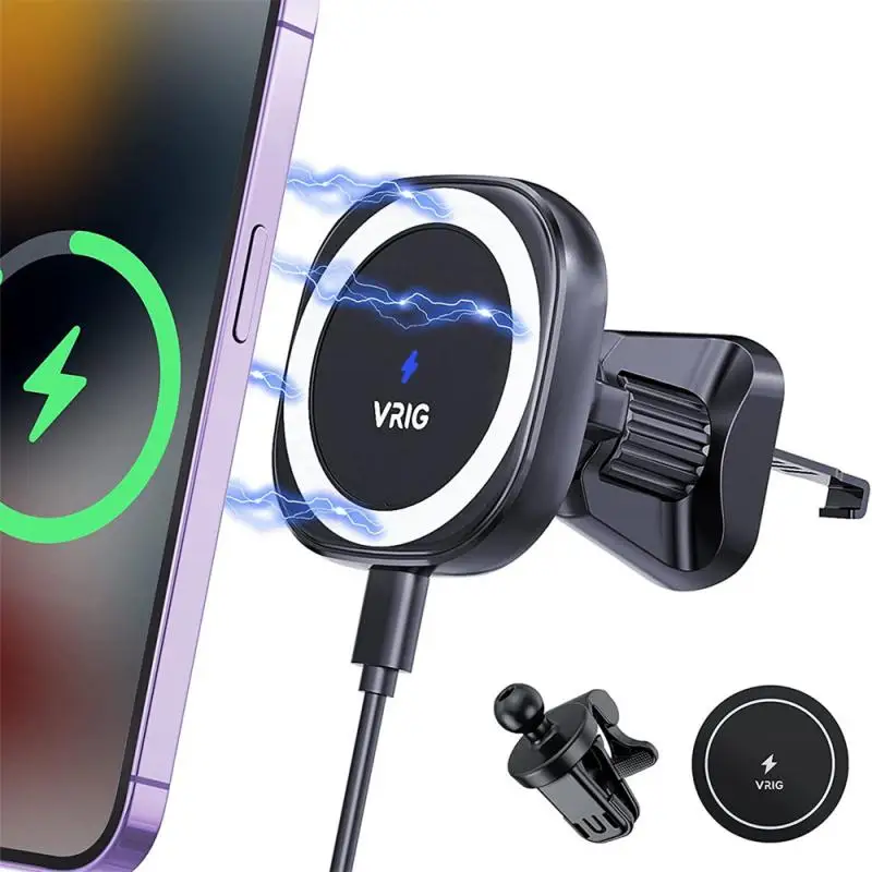 

Magnetic Car Phone Holder Wireless Charger Car Charger for Air Vent Mount Fast Charging For iPhone 12 13 14 Xiaomi Huawei Magsaf