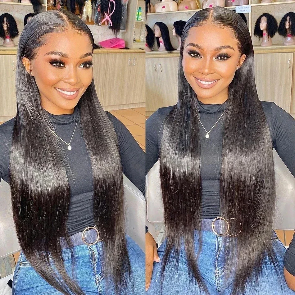 Glueless Lace Frontal Wig, Pré-Arrastado Cabelo Humano, Sem Cola, Lace Front Encerramento Peruca, Straight Lace Wigs, Wear and Go, 6x4, 5x5