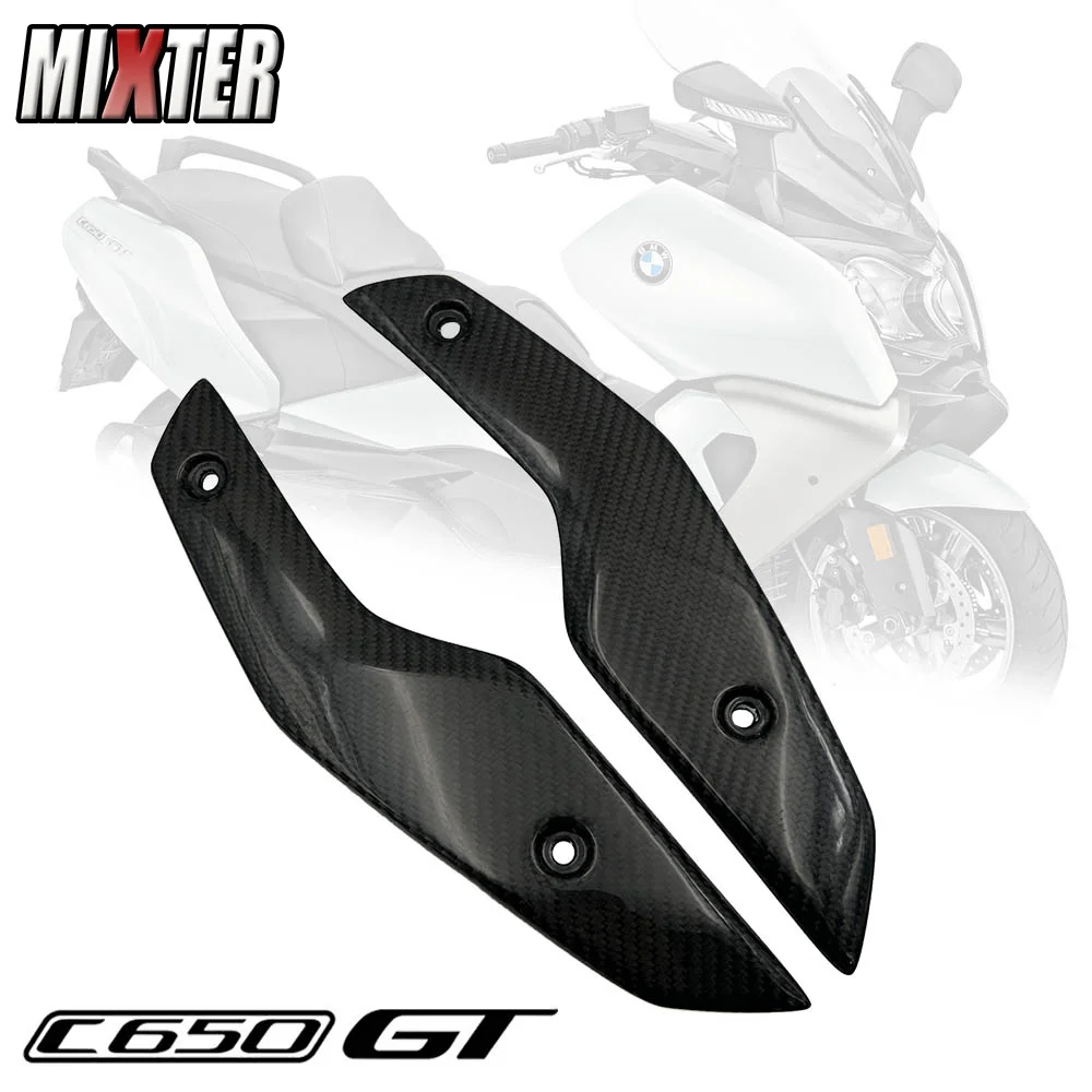 Motorcycle Real Carbon Fiber Windshield Strips Cover Bracket Bars Stent Adapt Guard Fits For BMW C650GT 2012-2023 C650 GT 2022