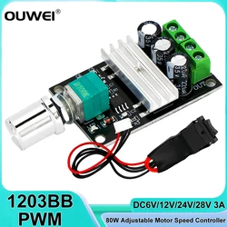 DC 6V 12V 24V 28V 3A 80W PWM Motor Speed Controller Regulator 1203B Speed Adjustable Reversible Switch DC Motor Driver Reversing