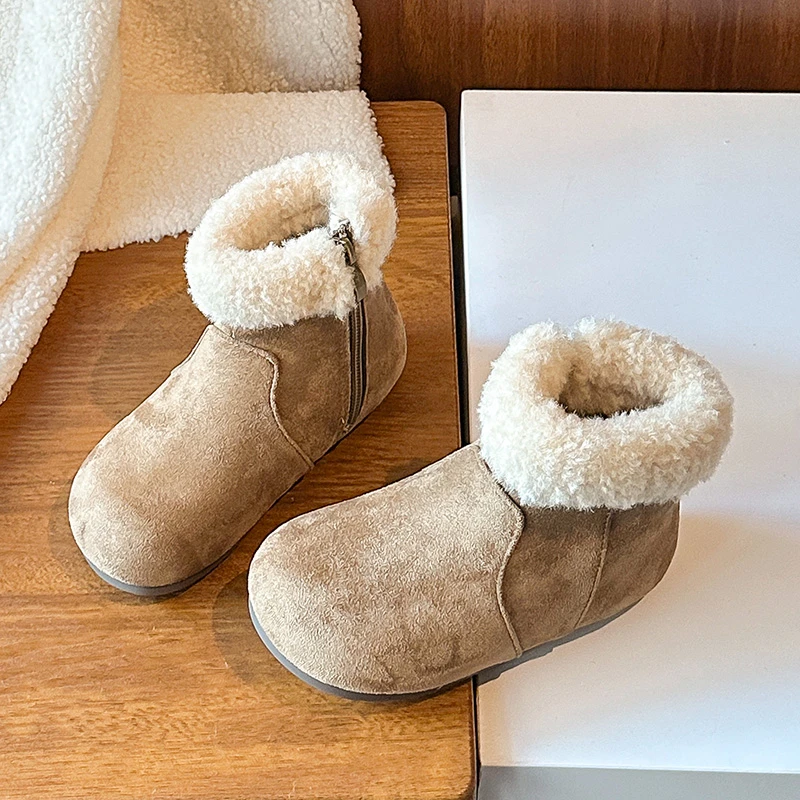أحذية الفتيات القطنية 2025 شتاء جديد دافئ النمط البريطاني أحذية أطفال بسيطة متعددة الاستخدامات أحذية الأطفال 23-36 #2