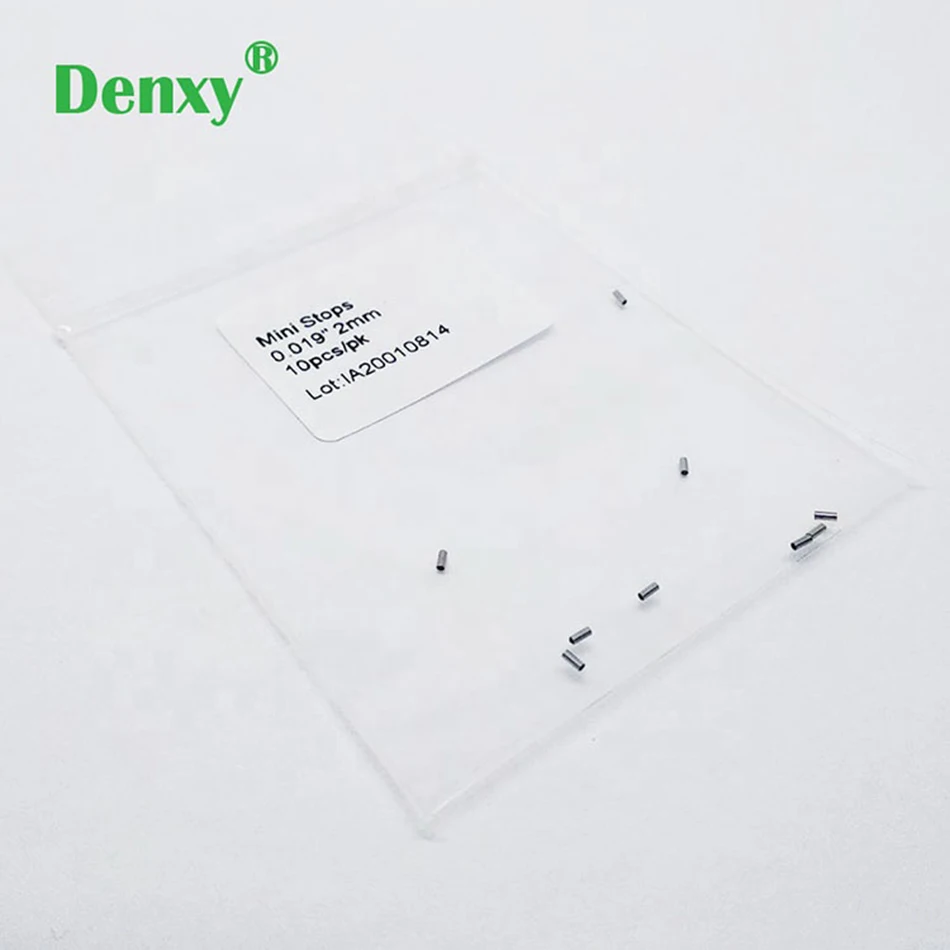 Denxy 50 Stück orthodontische Crimpable Mini Stops Haken-Bracket-Stopper 0,015"/0,019" 2mm RS MEDICO Tube auf Bogendraht Dentalzubehör – Detail 7