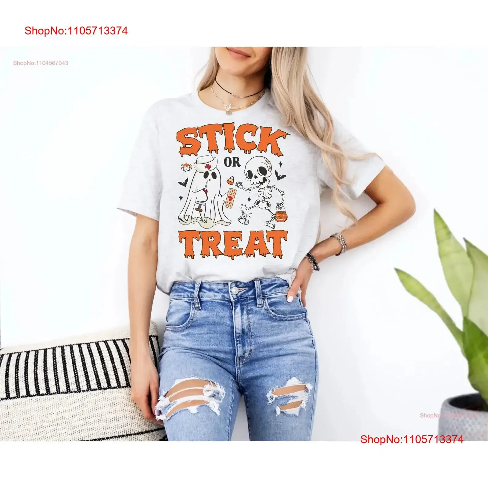 ER Nurse Halloween T Shirt Emergency Department For Stick Or Treat vintage Washed streetwear Unisex homme designer clothes Soft