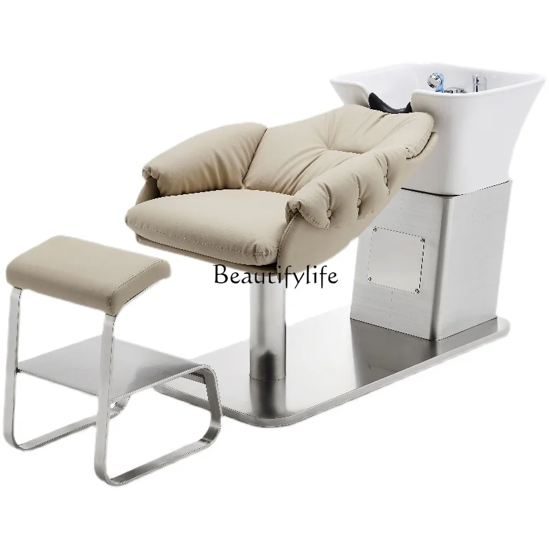 Sitting Hair Salon Flushing Bed High-End Fashion Simple Lying Half Shampoo Chair