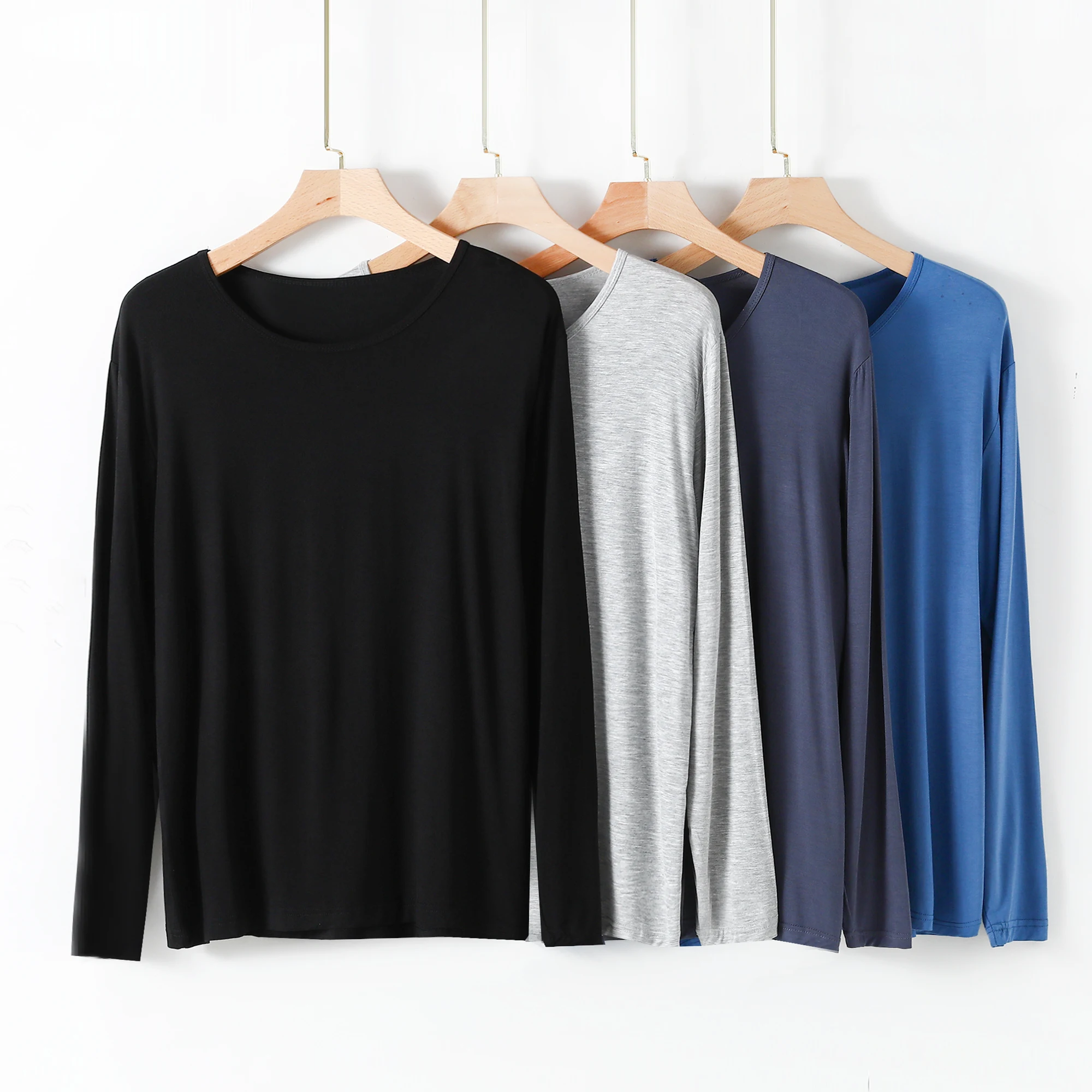 تي شيرت رجالي مشروط مستدير Ne Base irt رفيع طويل Sve تي شيرت كاجوال فضفاض مقاس كبير ملابس داخلية مريحة للتنفس