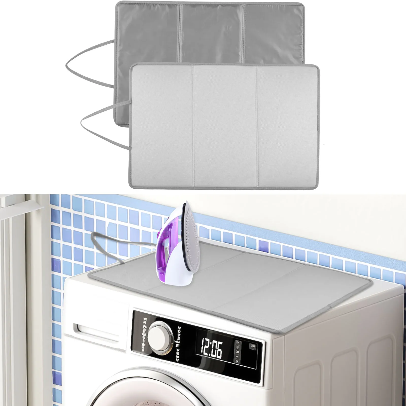 Estera de planchado portátil, almohadilla de planchado plegable, almohadilla de lavandería de viaje, tabla protectora de ropa, manta de planchado resistente al calor para mesa, nuevo