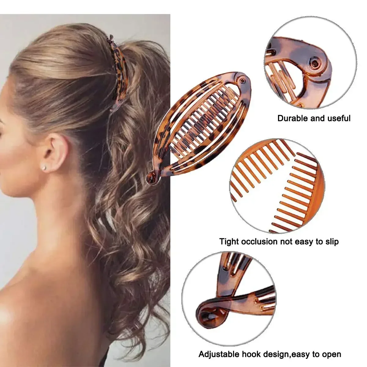 New Banana Hair Clip Fishtail Shaped Hair Styling Clamp Claw Comb Pins Ponytail Holder Women Girls Clincher Combs Accessories
