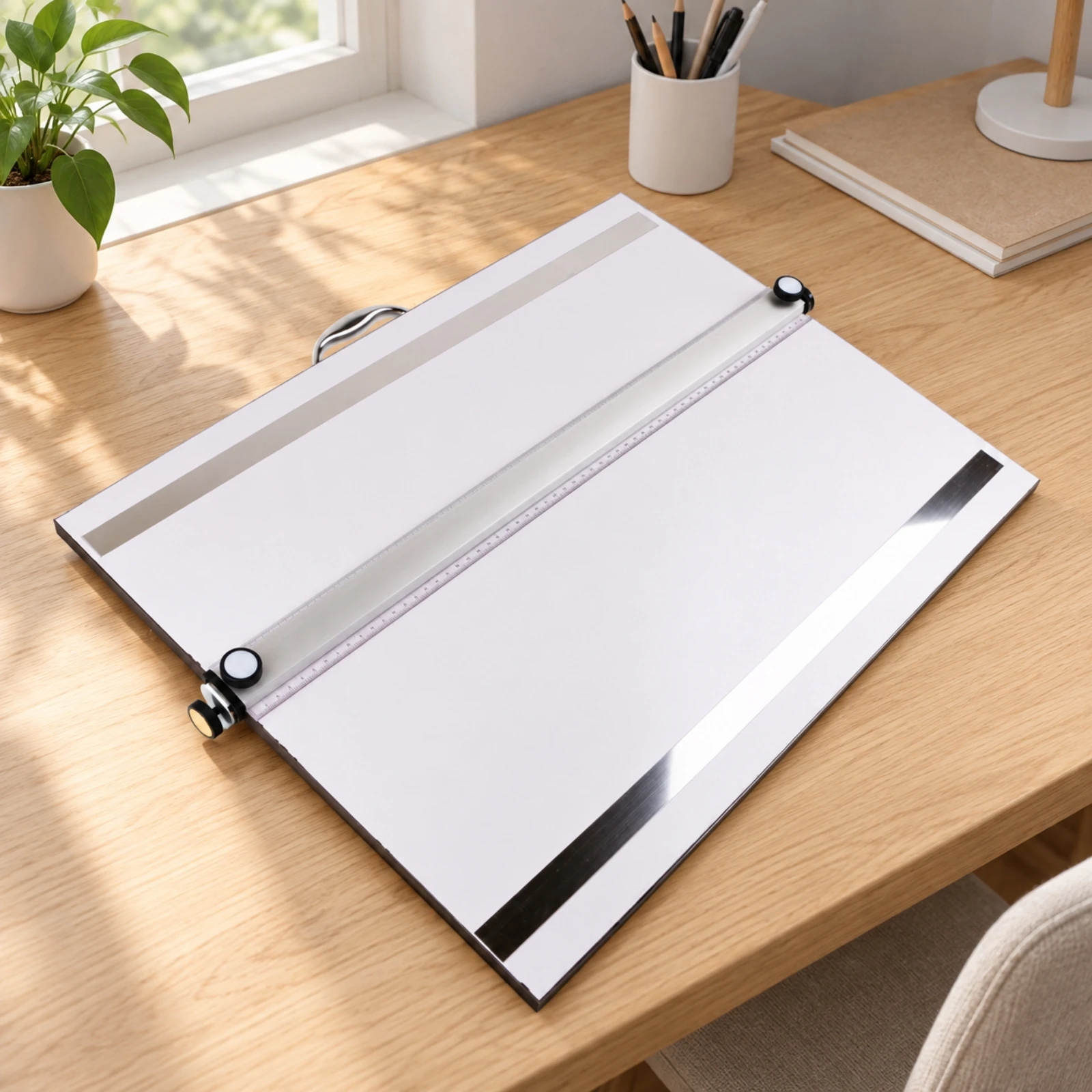 Magnetic Drafting Board with Smooth Sliding Guide for Parallel Lines and Accurate Measurement Work