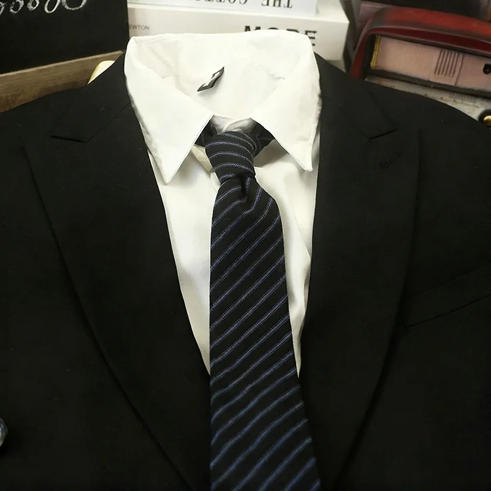 الكورية ضيق 6 سنتيمتر الأسود مخطط منقوشة رباطات للرقبة للرجال الخريف الشتاء سميكة التعادل القطن الكتان الصلبة الأخضر ربطات العنق عادية Cravat