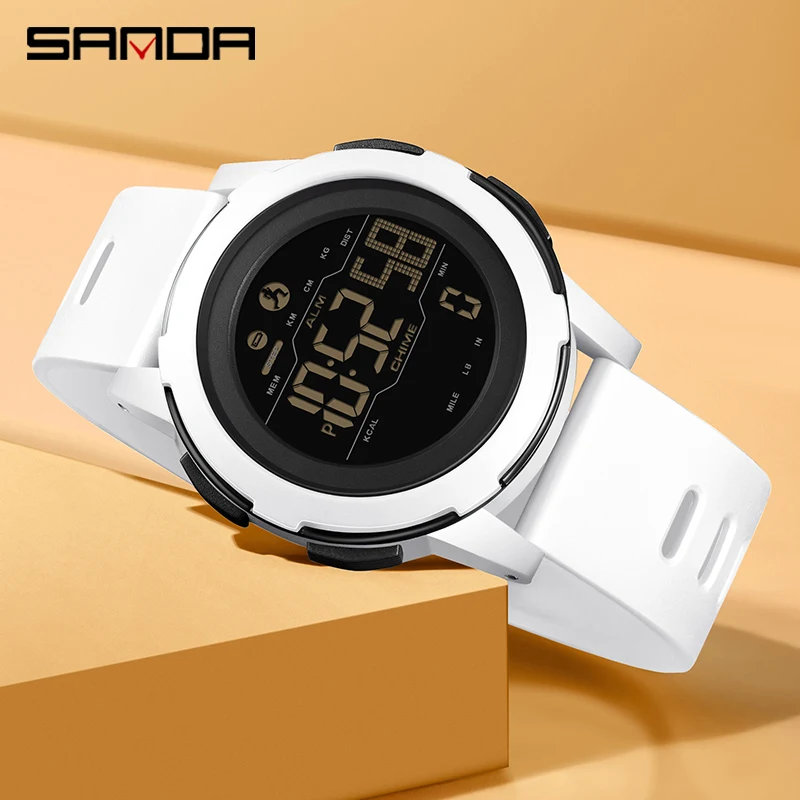 Sanda 2189 Pedometer Calories Step Counting Multifunctional Mountaineering Sports Military Shock-absorbing Intelligent Watches