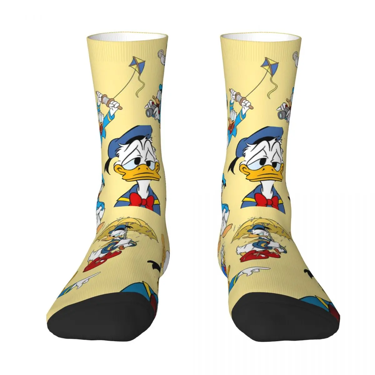 MINISO Donald Duck calcetines de dibujos animados medias de invierno Kawaii hombres calcetines suaves patrón correr deportes calcetines antibacterianos