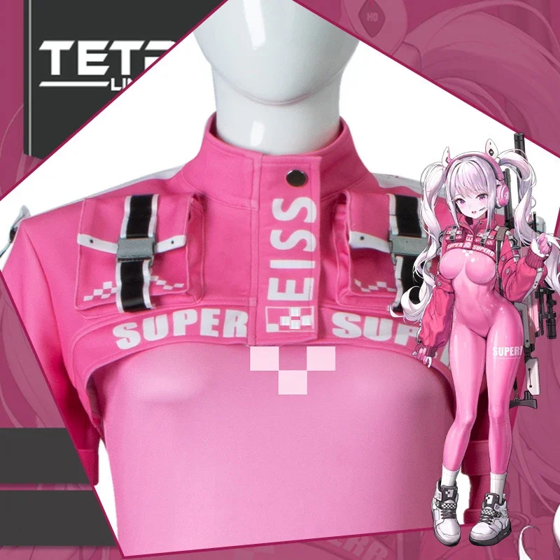 مجموعة بذلة ضيقة من Alice Cos-Pink ، لعبة محمولة ، نايك نيكي ، آلهة النصر ، تأثيري