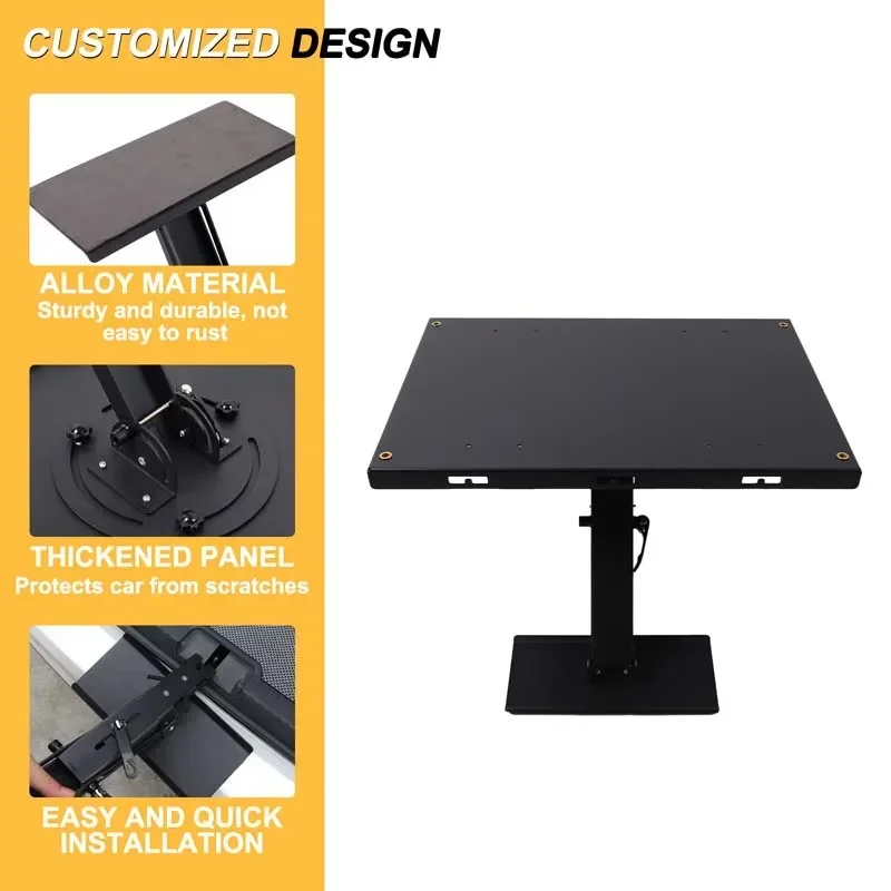 สำหรับ Lexus ES 2018-2025 ตัวล็อคฝากระโปรงท้ายรถยนต์ทำจากเหล็กกล้าคาร์บอนสีดำ ใช้เป็นโต๊ะพับได้สำหรับตั้งแคมป์กลางแจ้ง อุปกรณ์เสริมสำหรับรถยนต์