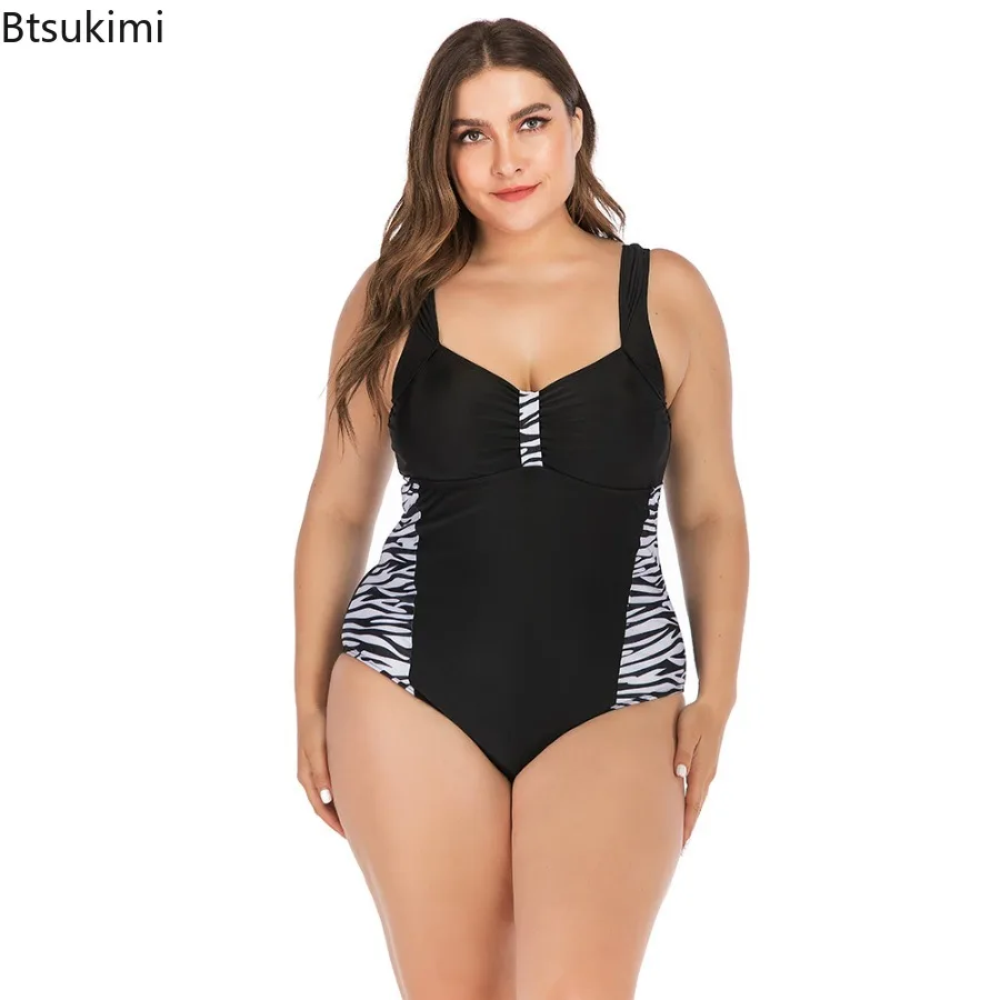 2025 nova sexy leopardo grande plus size roupa de banho feminina um pedaço maiô para senhora gorda praia fatos de banho biquini feminino