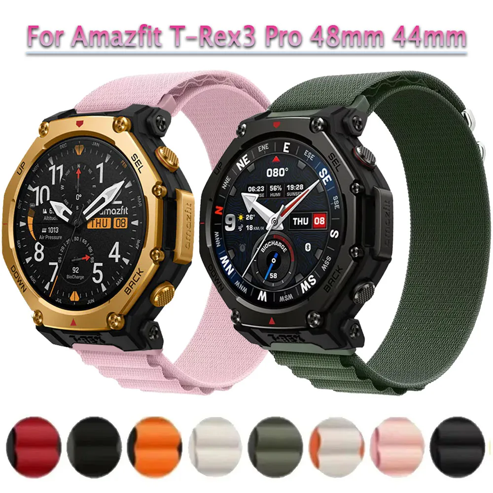 22/20mm Alpine Nylon Strap for Amazfit T-Rex3 Pro 48/44mm Active 2 Square Sport Bracelet For Amazfit Helio Balance 3 2 Bip Max 6