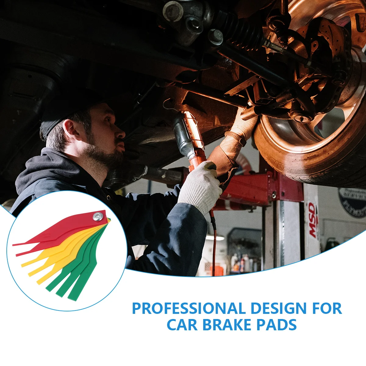 

Brake Pad Thickness Gauge Measuring Tool Ruler Drum Lining Depth Scale Tester Car Service Repair Shop Practical Use Durability