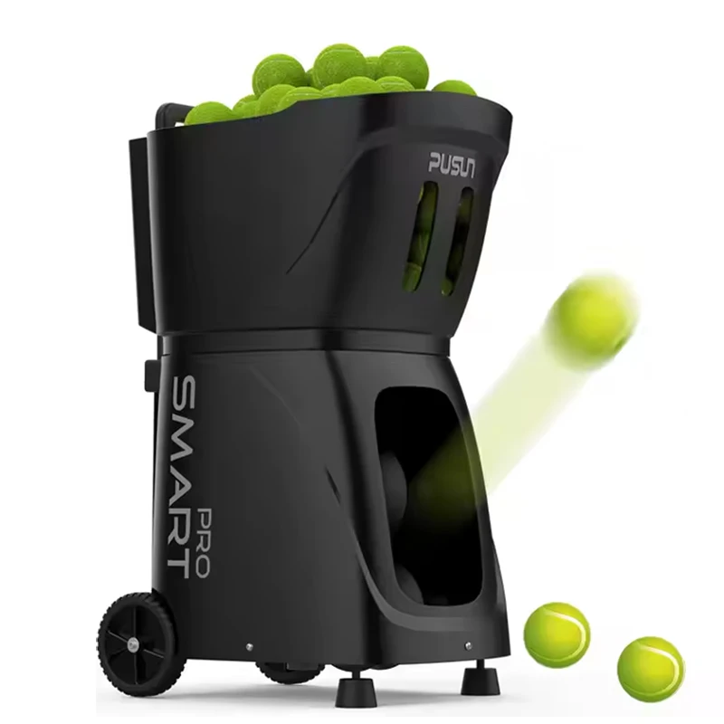 Pusun Professional Tennis Ball Machine With APP Control, Automatic Remote Control Tennis Launcher For Self-Training
