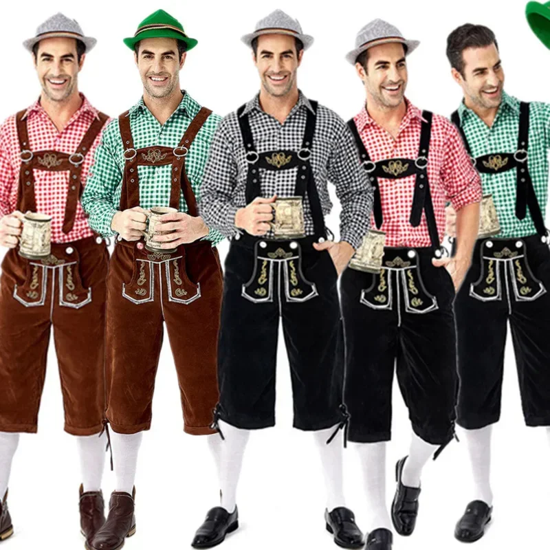 Männer Junge bayerische Leders horts Deutsch Oktoberfest Rave Party Uniform Set Bier Kerl Kostüm Lätzchen Hosen Cosplay Herren bekleidung