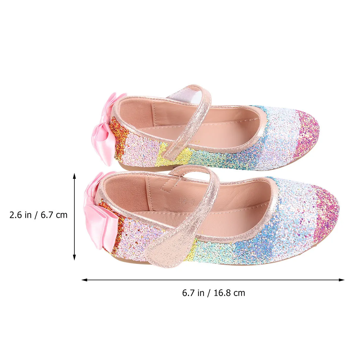 

1Pair Princess Shoes for Girls Superior PU Waterproof Wearproof Antiskid Gum Sole Kids Party Festival Casual Rainbow