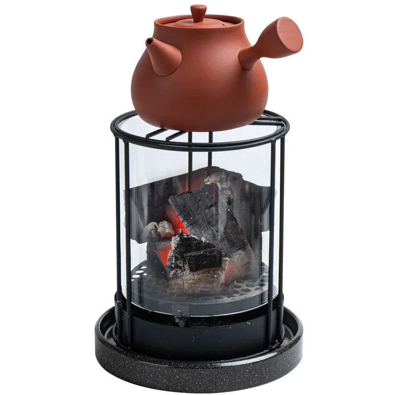 

tea room surrounding stove tea heating glass charcoal stove desktop small fireplace outdoor camping tea
