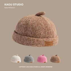 Autumn Winter Retro Woolen Japanese Ruffian Handsome Landlord Hat Men Women Street Concave Fashion Couple Melon Fur Hat