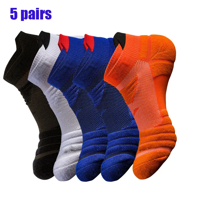 Coolmax-Calcetines deportivos de algodón para hombre y mujer, medias transpirables para correr, ciclismo, bicicleta, fútbol y baloncesto, lote de 5