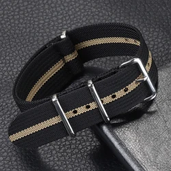 Braided Nylon Watch Strap 18mm 20mm 22mm Black Green Grey Blue for Seiko Belt Soft Ribbed Army Men's Sport Bracelet Replacement