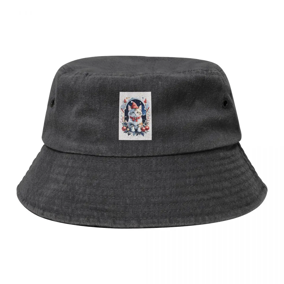 

Holliday cat Bucket Hat Sunhat summer hat fun hats Hats For Women Men's