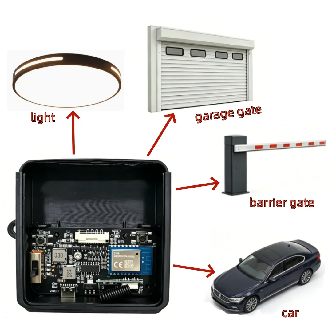

TW01 Super Interface Adapter Box, 3-12V wireless RF remote control, suitable for cars, garage doors and more