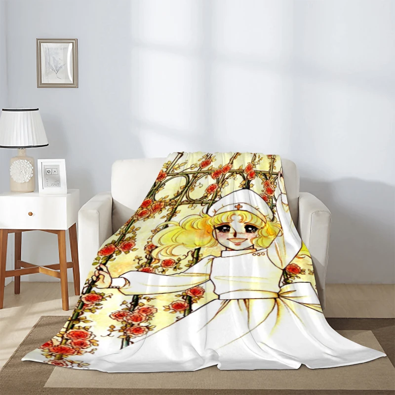 

Winter Blanket Candy Candy Anime Microfiber Bedding Girl Kawaii Comic Sofa Blankets & Throws Knee Warm Fleece Fluffy Soft Nap