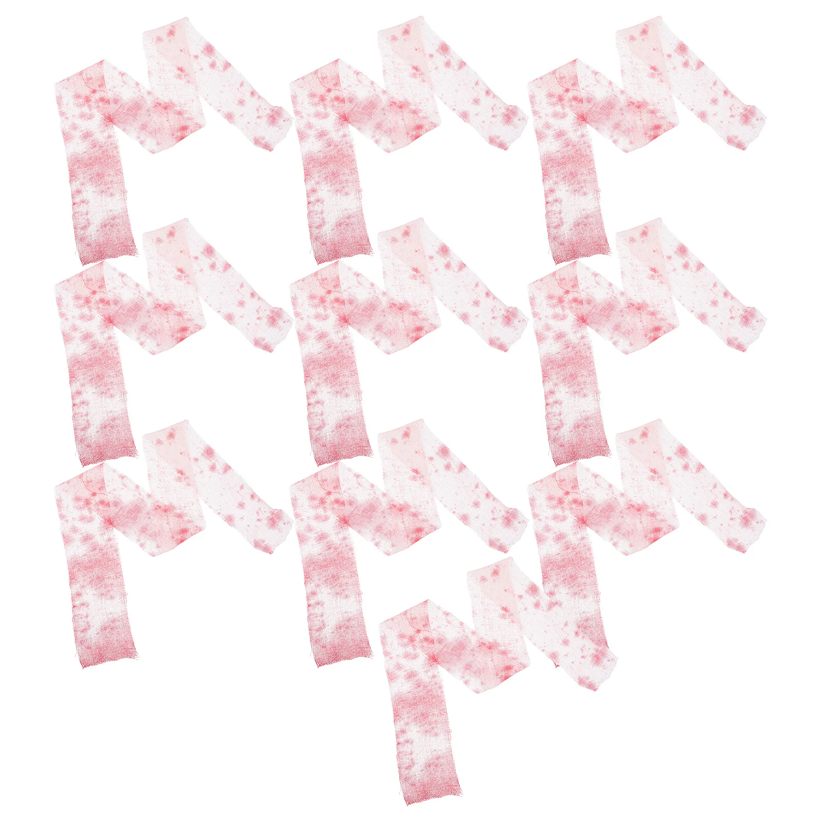 

10 Pcs Halloween Blood Gauze for Mummy Costume Bloody Decorations Accessories Prop Creepy Cloth