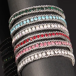316L Stainless Steel Bracelet For Women Luxury Tennis Chain Bracelet Color Crystal Zircon Chain Bracelets Jewelry