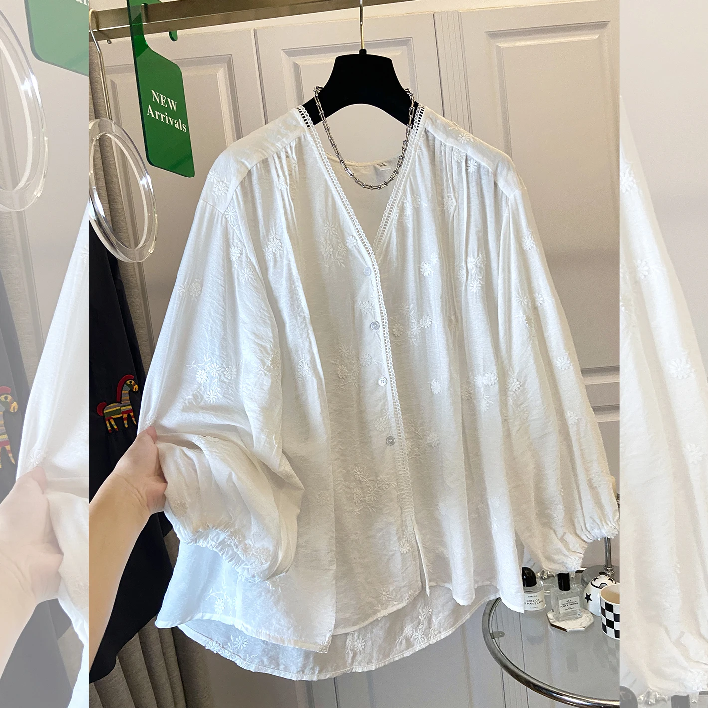 

plus Size Women's Shirt Embroidered Sun Protection Top Luxury Feel Spring Summer New Style Breathable Comfortable Long Sleeve