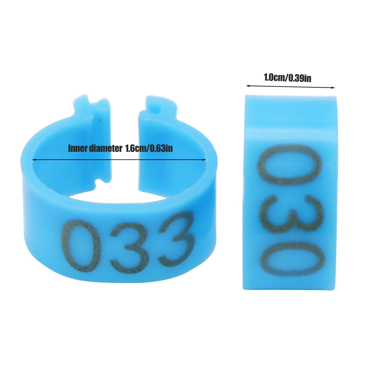 100 pcs Inside diameter 1.6cm snap-on Chicken Foot Ring  001-100 Duck Goose Bird Quail Poultry Hen Ring Poultry Recognition