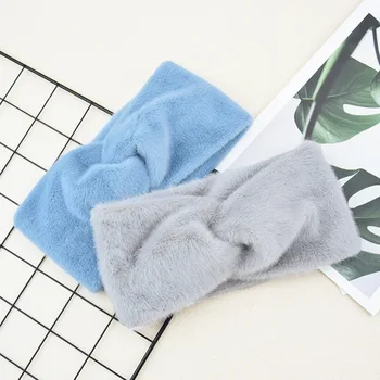 Macio ampla cruz de pelúcia headbands para mulher sólida quente hairband elástico esportes yoga headwear meninas faixa de cabelo acessórios para o cabelo novo