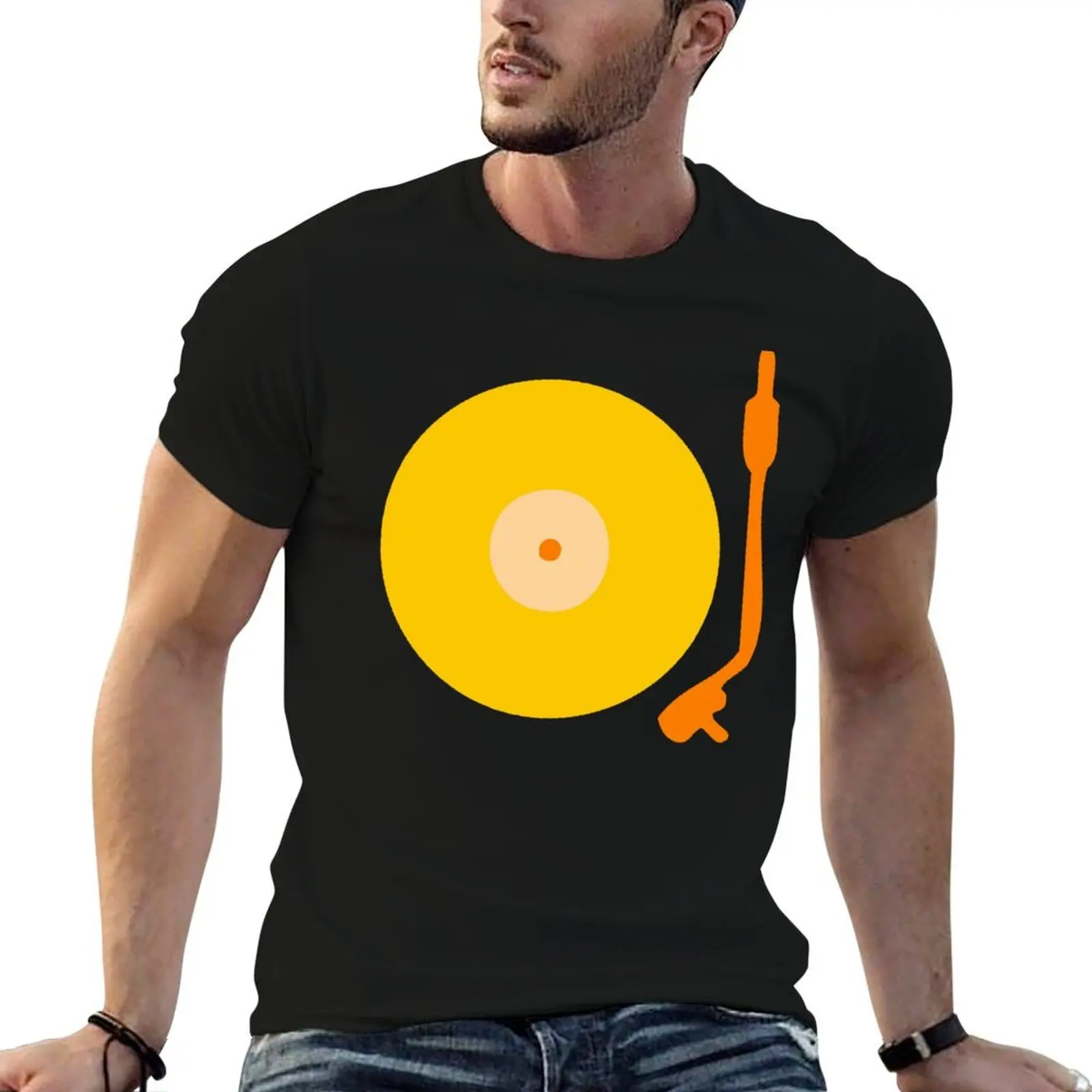 

Pop Art Yellow Turntable T-Shirt cotton t shirts high quality cotton t shirt man T-Shirt
