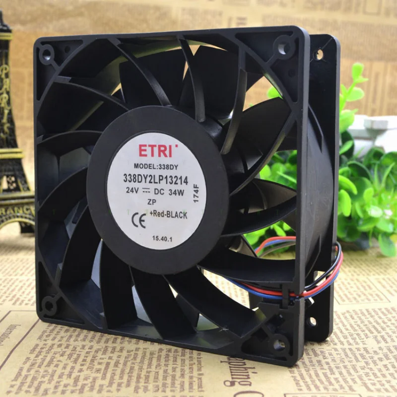 

H ETRI 338DY 2LP13214 24V 34W 12038 12CM 24V Cooling Fan