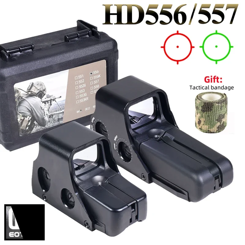 

Tactical HD556 557 Red Green Holographic Dot Sight Reflex Adjustable Compact Optic Hunting Airsoft Gun with Original Markings