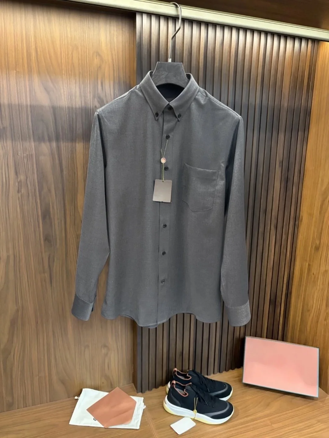 

Осенне-зимняя мужская повседневная длинная све Cotton irt для поездок на работу Busin из чистого хлопка с подставкой, модная классическая одежда