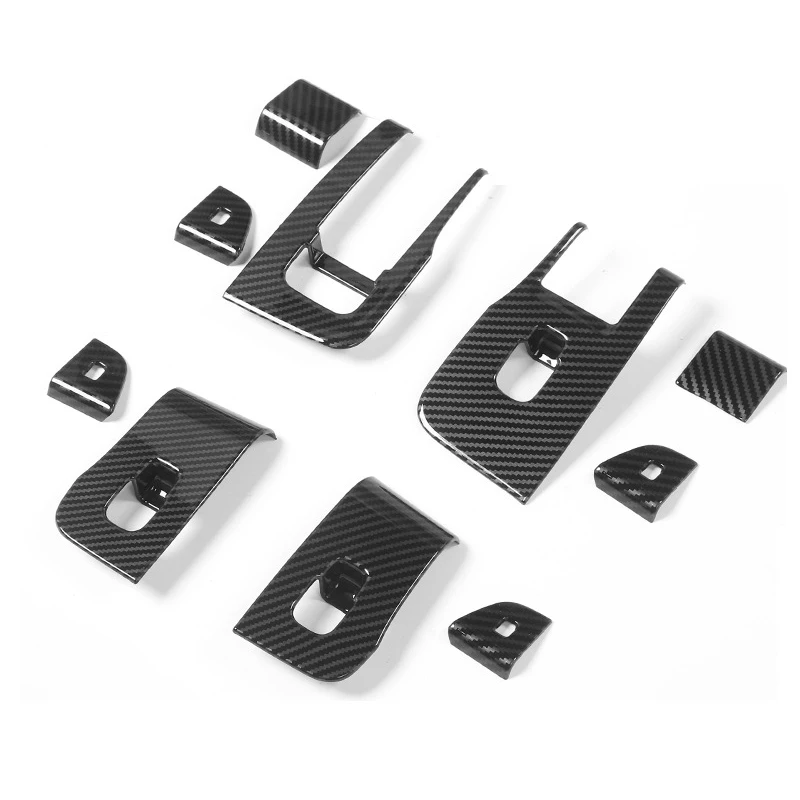 ل تسلا نموذج 3 هايلاند 2024 نافذة الباب رفع التبديل زر غطاء إطاري الديكور الكسوة ملصق لوحة الملحقات الداخلية