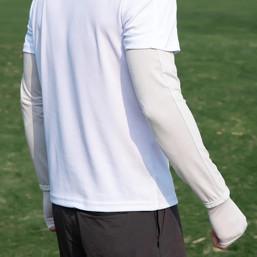 حماية الذراع قابلة للتنفس، أكمام طويلة من الحرير الجليدي، أغطية ذراع مرنة واقية من الشمس، قفازات ركوب الدراجات العازلة للأشعة فوق البنفسجية للقيادة #3