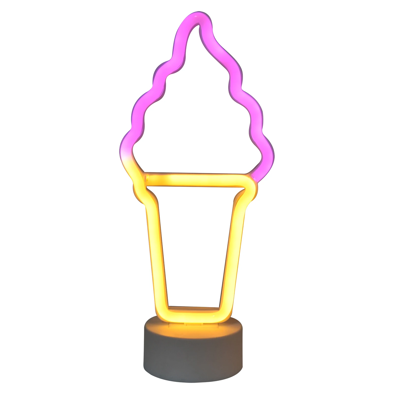 

Decorative Lamp Neon Light Anti-Falling Safe Ice Cream Shape Battery Powered Multifunctional for Wedding for Bar for Baby Room