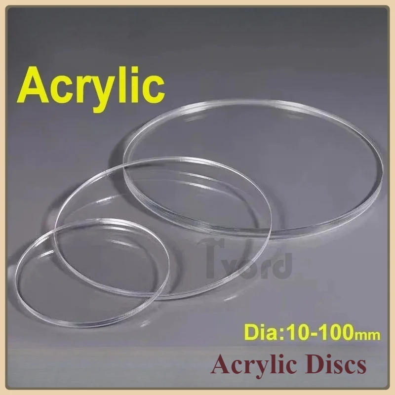 

Clear Acrylic Discs Beads Round Acrylic Sheet Plexiglass Board Dia 5mm-100mm