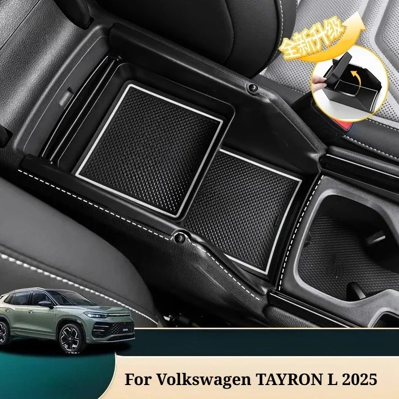 Dla Volkswagen TAYRON L 2025: Podwójny schowek w konsoli środkowej z podłokietnikiem.