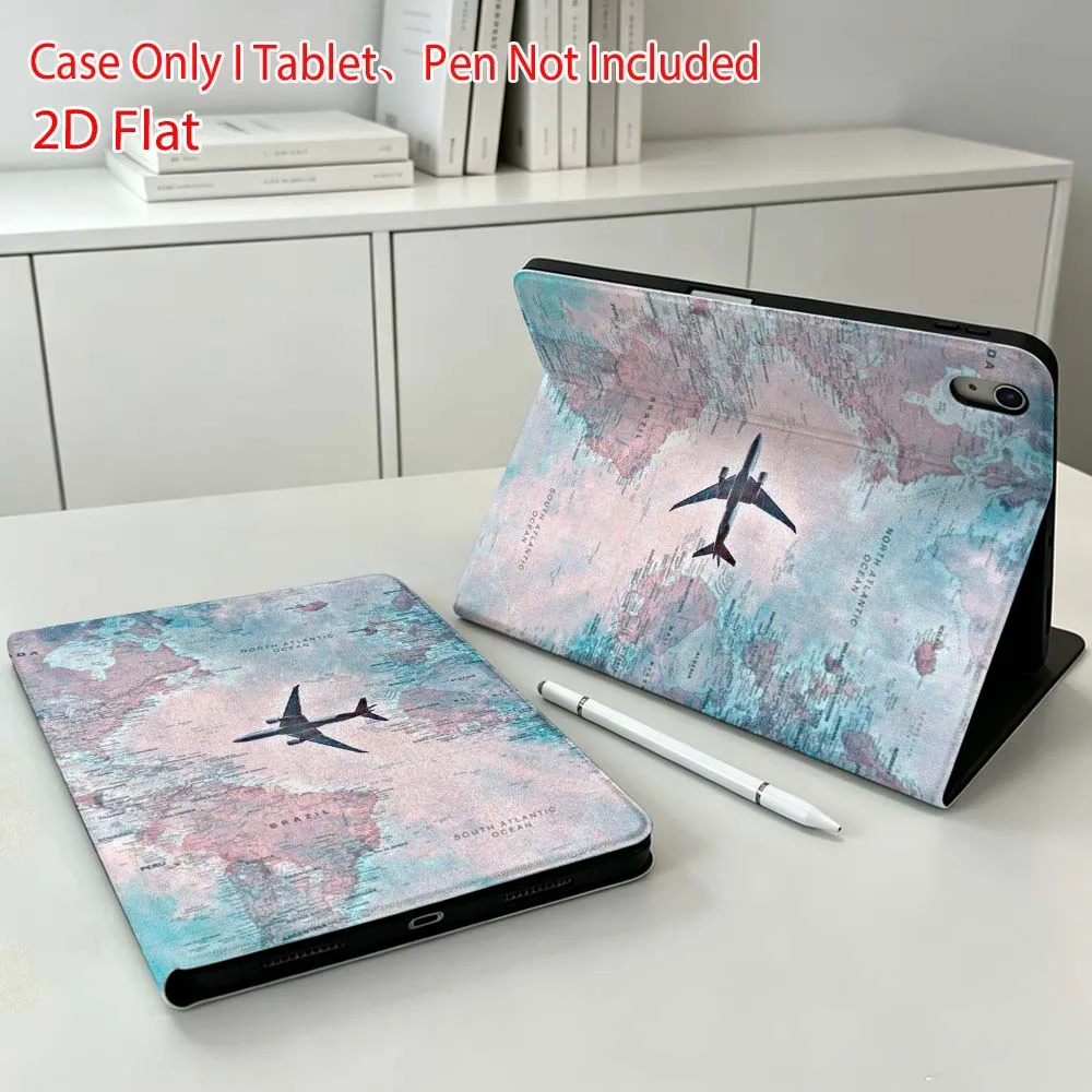 Airplane circular pattern Soft For Apple iPad Pro Mini A16 A17 A14 4 5 6 7 6th 12th 9Gen 12.9 11 13 M4 inch Tablet Case