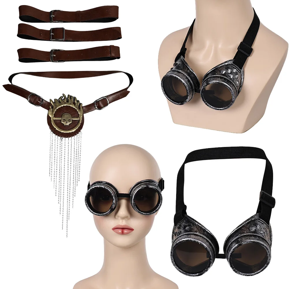 Furiosa Goggles Steampunk Glasses 2024 Movie Max Mad Cosplay Fantasy Costume Accessories Halloween Props Women Roleplay Eyewear