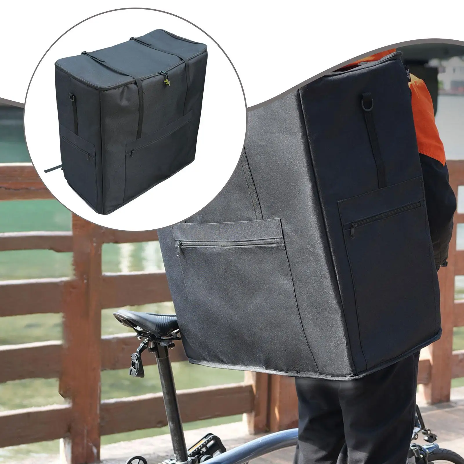 

Практичный складной велосипедный рюкзак из ткани Оксфорд, сумка для переноски большой емкости для складного велосипедного оборудования 14-16 дюймов