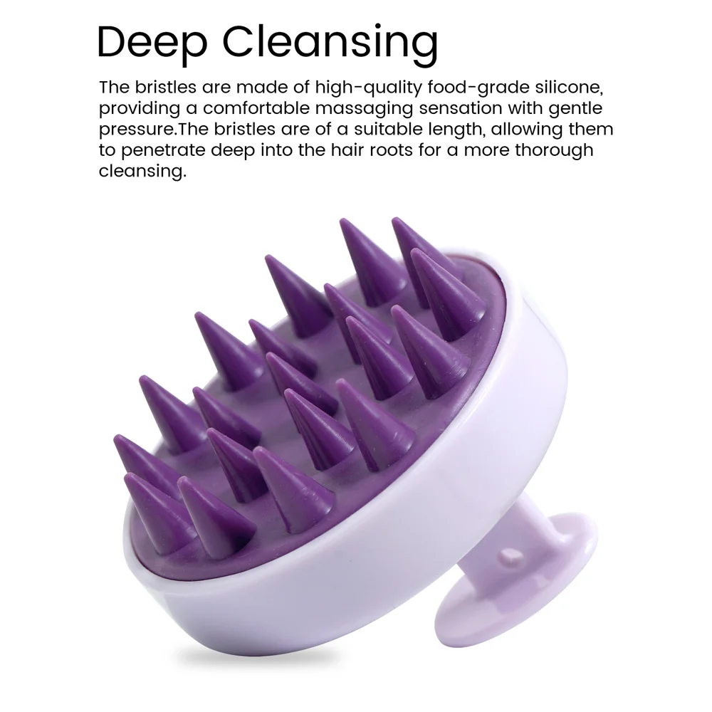 부드러운 실리콘 강모와 머리 관리 및 바디 클렌징을 위한 장미 모양의 목욕 스폰지 세트가 포함된 두피 마사지 브러시