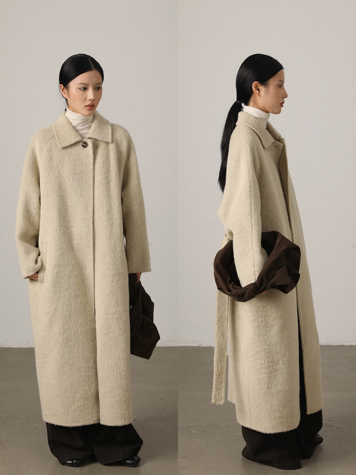 

Двустороннее шерстяное пальто Vimore с длинным прямым кроем, однобортное, с отложным воротником, зимняя верхняя одежда для женщин в британском стиле